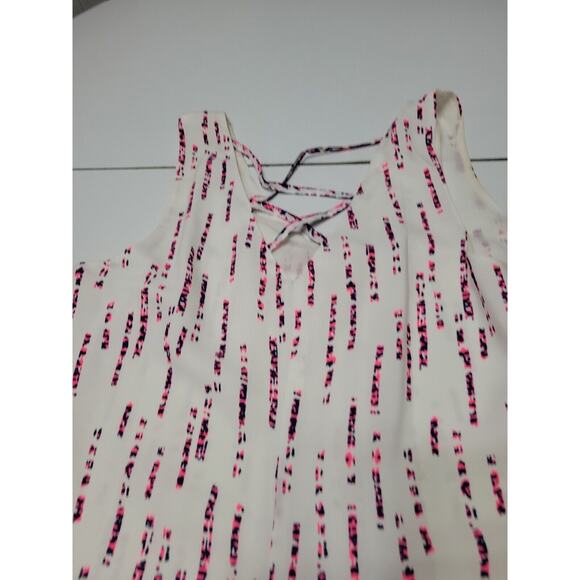 Skies Are Blue Womens Small Dress Blue Pink Criss Cross Back V Neck Lined Mini - Picture 9 of 12